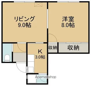 コーポアカシヤ【1階】の間取り